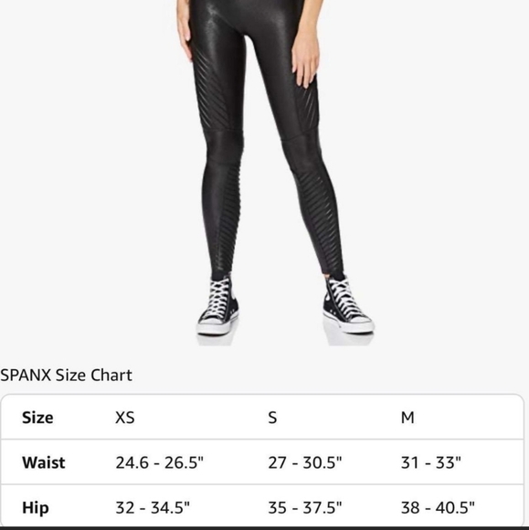 Spanx Black Faux Leather Moto Leggings MEDIUM - Picture 13 of 13